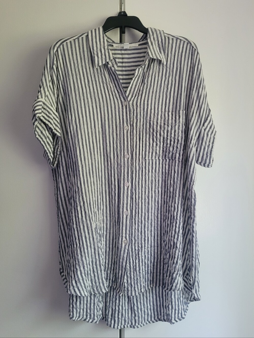 Striped Blouse Short-sleeved